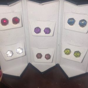 6 pairs of Swarovski crystal earrings